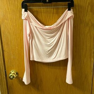 White Fox Coquette Soft Pink Off Shoulder Blouse